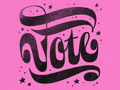 PLZ VOTE. PLEASE. govote halftone handlettering lettering type typography vote