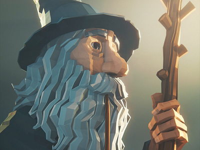 Gandalf 3d art animation character cinema 4d design gandalf illustration lighting lowpoly mograph tolkien