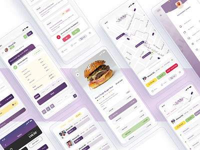 Dndoon - Delivery App dandoon delivery delivery app food app graphic design mobile mobile app purple theme ui design uiux