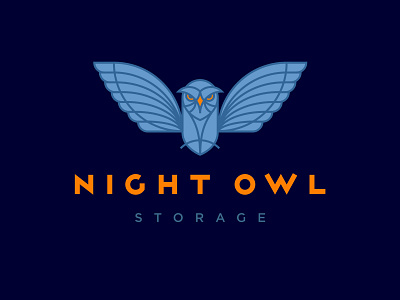 Night Owl Storage Logo brand brand logo branding design graphic design illustration logo logo design logo symbol owl illustration typography vector vector art vector logo
