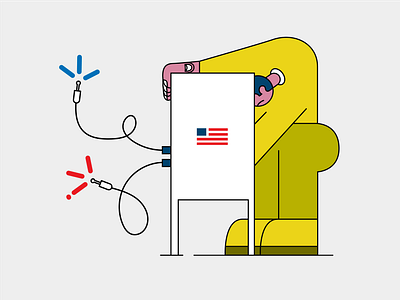 Democracy unplugged! character design design flat design graphic design illustration thick lines vector