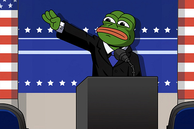 PEPE Meme: Elon Musk (Poster art 2) 2d art art character character design crypto art elon musk illustration media meme meme coin meme token nft pepe performance policy politician social post token tribune usa