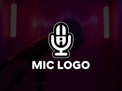 Mic Logo Microphone Icon brand branding design film graphic design icon illustration logo mic microphone minimal modern multimedia record recording sound studio typography vector voice studio