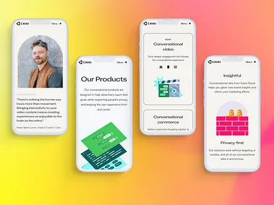 Cavai - Fun Corporate Website UI/UX Design advertising bold business colorful corporate gradient moder playful ui unique ux webdesign website