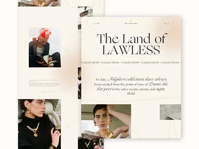 Jewelry E-Commerce UI/UX Website Concept artistic beige brand e commerce elegant feminine jewellery light luxury modern shop ui unique ux webdesign