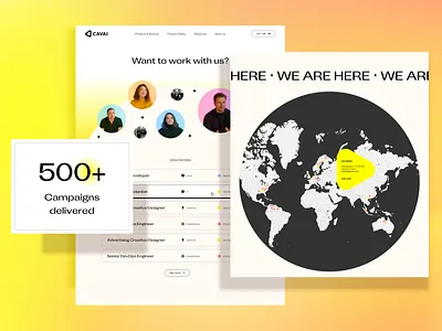 Cavai - Fun Corporate Website UI/UX Design bold business colorful corporate fun gradient modern playful ui unique ux webdesign website