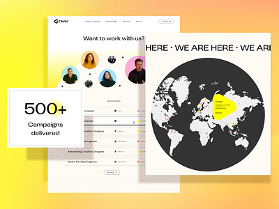 Cavai - Fun Corporate Website UI/UX Design bold business colorful corporate fun gradient modern playful ui unique ux webdesign website