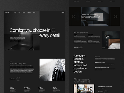 Inline - Interior Design Website Concept branding conceptdesign design interiordesign landingpage ui uiux ux website