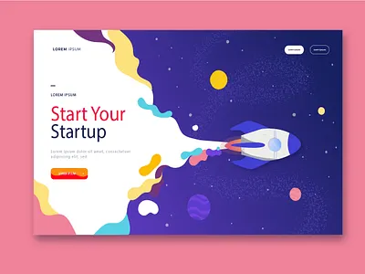 Startup landing page branding graphic design illustration logo ui ux vector