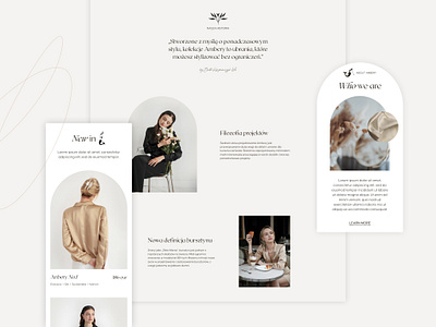 Ambery - Luxury UI/UX E-Commerce Website Design baige brand business cloth clothing e commerce feminine light luxury minimalistic modern silk ui ux webdesign website
