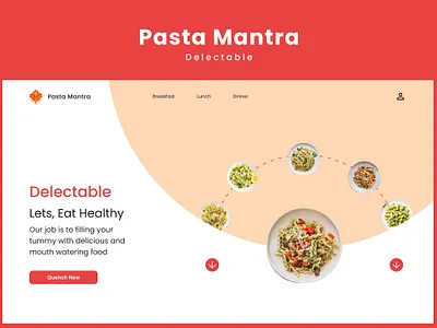 Food App branding design food food app food page graphic design illustration landing page page page design pasta typography ui ui design ux ux design vector web web design website
