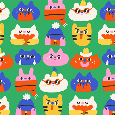 Moods angry animals cute fun happy illustration joy kidsillustration mood pattern patterndesign