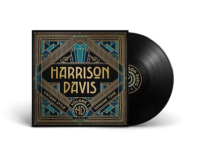 Harrison Davis art deco artdecodesign classy gold goldlogo label labeldesign lineart packaging packagingdesign retrologo royal vintage vintagelogo vinyl vinyldesign