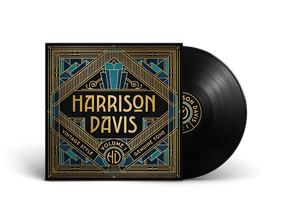 Harrison Davis art deco artdecodesign classy gold goldlogo label labeldesign lineart packaging packagingdesign retrologo royal vintage vintagelogo vinyl vinyldesign