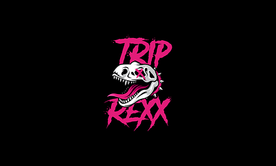 Trip Rexx 2d branding clean design dinosaur dinosaur skull illustration logo mascot modern simple skull trex trip rexx vector
