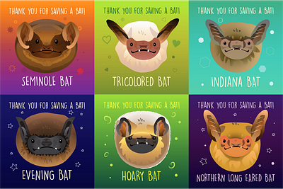 Conservation bat stickers design graphic design illustration illustrator nature vector