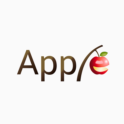 Apple Logo Wordmark apple clean design illustration logo logotype simple typography vector wordmark
