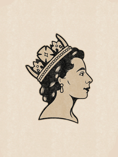 Queen Elizabeth design digital elizabeth ii illustration portrait profile queen queen elizabeth royal family royalty the crown