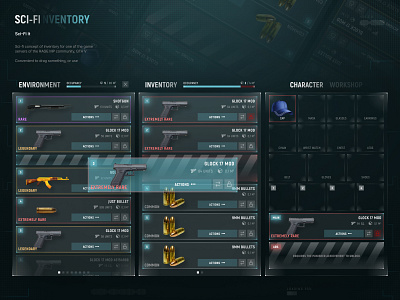 GTA V — Sci-Fi Inventory game interface game ui graphic design gta 5 gta 5 interface gta 5 ui sci fi scifi ui