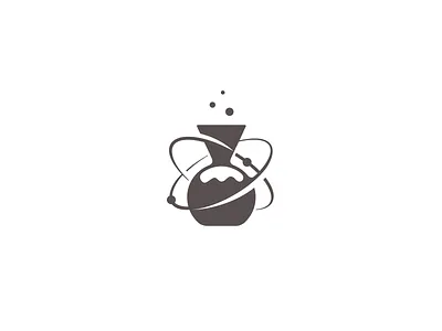 Coffee Science atom boil branding brew cafe coffee drink identity illustration kettle logo minimal morning mug pot science simple water