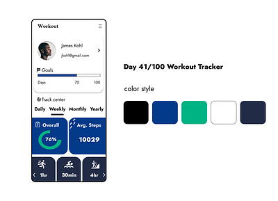 <100 day challenge> Day 41 workout tracker 100daychallenge dailyui design ui ux