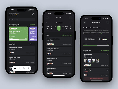 Task Management Mobile App - Dark Mode by Daffa Toldo👽 for Caraka on ...
