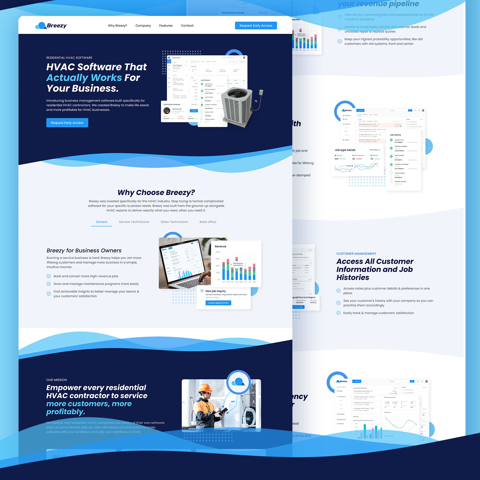 Breezy Landing Page branding landing page software ui ux web app web design webflow website design