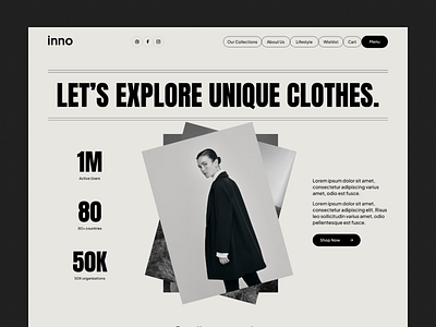 Inno - Fashion Ecommerce Website clean clothes ecommerce fashion minimal shop streetwear style ui ux web webdesign website