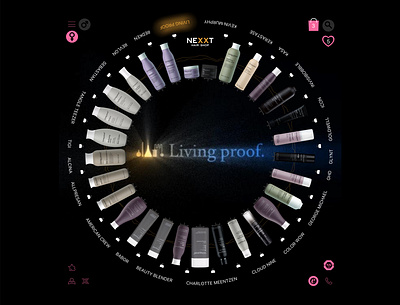 Beauty Reactor. All products on one page. Living Proof. app design ecommerce experimental interface shop ui ux vector