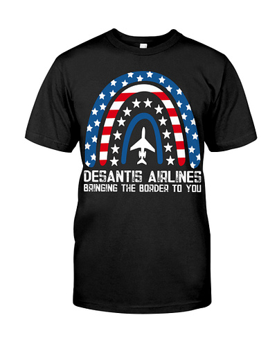 Desantis Airlines Bringing The Border To You T-Shirt rainbow