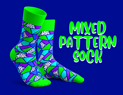 Mixed Pattern Sock design graphic design pixel art socks