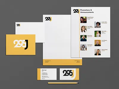 295J - Logo + Identity brand identity branding graphic design home identity letterhead logo logo design logo development real estate signage stationary visual identity