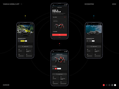 Yamaha Mobile App app automotive bike dark design typography ui ux