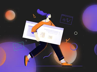 Going back to the office 2d animation branding character design girl illustration office vector