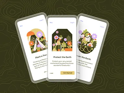 Onboarding Screens🍃 dailyui dailyui023 onboardingscreen onboardingscreens plantapp planttracker ui