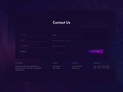 Contact us section for cybersecurity website 2022 contact form contact us contacts cybersecurity dark dark ui design dribbble figma it modern design multi page simple ui uiux webdesign website website design wordpress