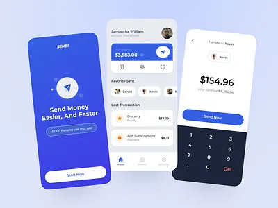 Finance Mobile App | SENBI finance list mobile mobile app payment send sent transaction transactions transfer