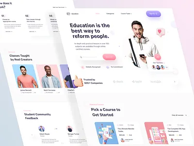 Education- Online learning platform📚 course website design education inspiration landingpage landingpage design minimal deisgn modern design online course online learning online learning website trendy design ui ui design uidesign uiux website website design