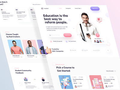 Education- Online learning platform📚 course website design education inspiration landingpage landingpage design minimal deisgn modern design online course online learning online learning website trendy design ui ui design uidesign uiux website website design