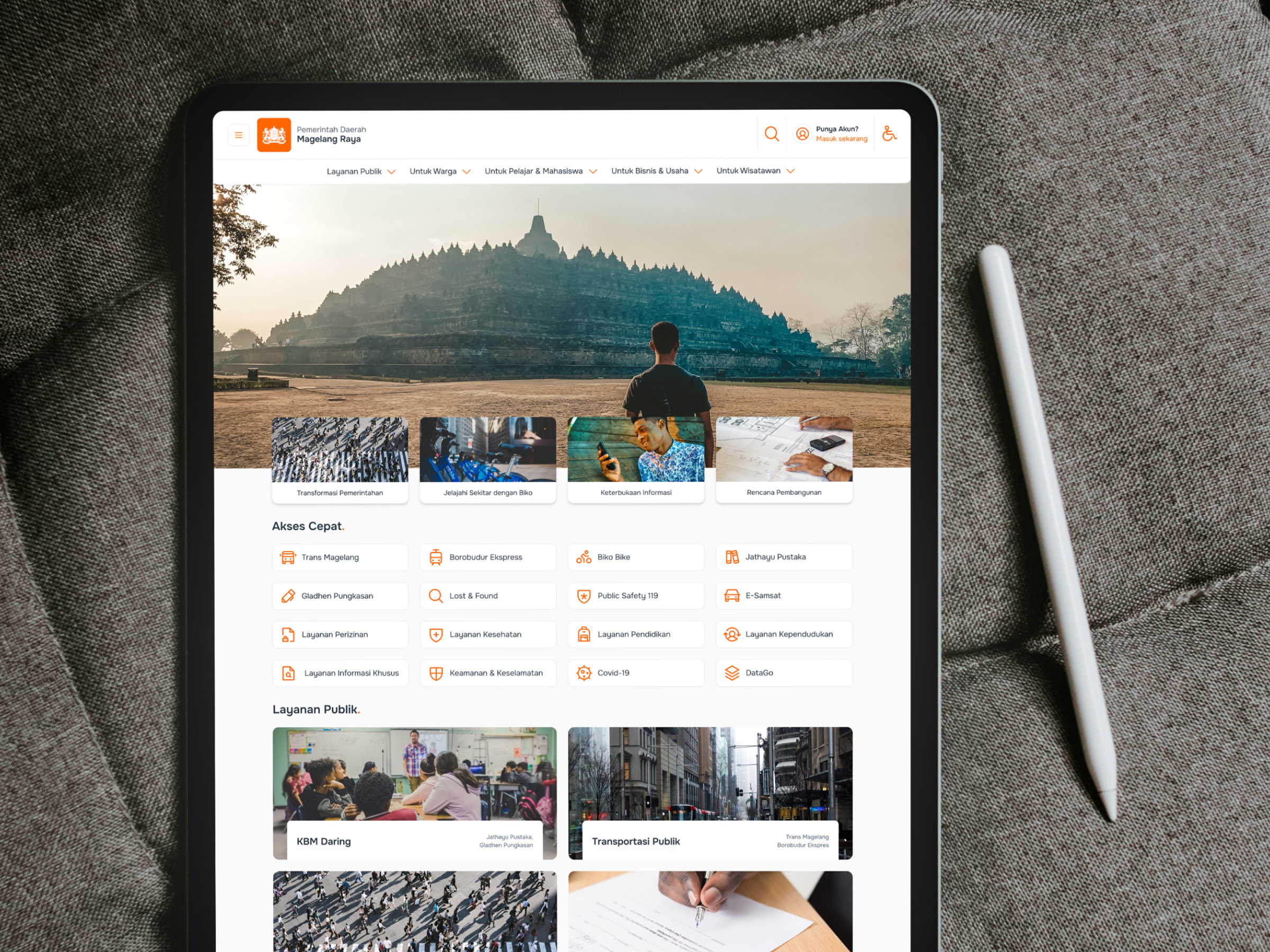 Kita Sama • Local Gov Website Revamp ✨ branding dark chocolate design government government website govt web landing page one stop service orange public service ui ui design uiux ux ux design web design
