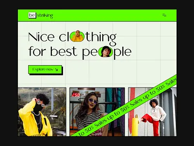 E-commerce website for clothing store using neobrutalism style animation brutalism brutalist cart e commerce market marketplace neo brutalism neobrutalism neubrutalism new brutalism retro shop store vintage webdesign