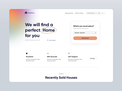 Real Estate Landing Page Animation animation apartment home homeforsale house landing minimal motion graphics newlisting property real estate agency realestate realtor rent rental