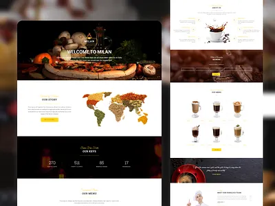 Milan Restaurant Web Design bakery branding business cafe chef coffee shop cooking delivery design food illustration italian logo menu milan modern portfolio ui ux vector