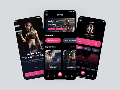 Fitness App Ui Design app colour design exercise fitness fitness app gym gym app health minimal personal training trending ui uidesigner uiux userexperience userinterface visual website workout