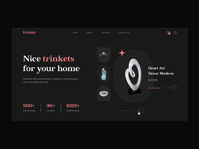 E-commerce store for antique trinkets and things ae after effects animation antique carousel cart design dribbble ecommerce figma interaction market marketplace shop slider store trinkets ui webdesign website
