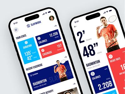 🏋🏼 Slaywork - Workout App android app app design application badminton body bold design fitnes interface ios iphone mobile mobile app design ui uiux uiux design workout workout app workout inspiration