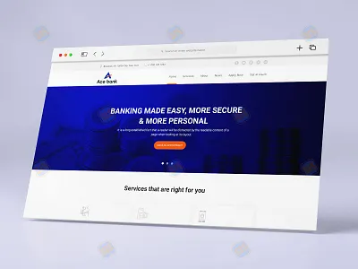 Responsive Landing page design for Financial Services "Ace Bank" bank banking clean design finance landingpage minimal minimalist mobile money responsive savings transactions ui