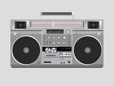 Boombox Redux design illustration retro simple veco vector vintage
