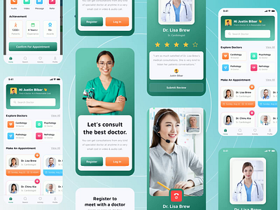 Docare - Healthcare & Medical Mobile App app app design clean clinic doctor doctor app healthcare app hospital medical app medicine mobile app mobile u online doctor ui