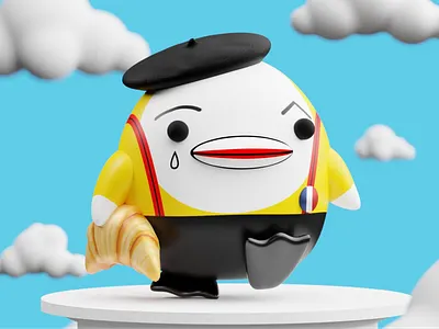 Mime Chica froze waiting for the launch pantomime